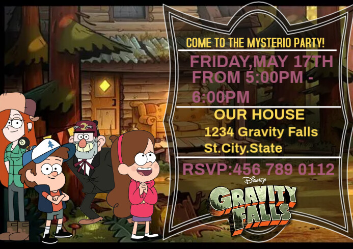 Gravity Falls | Birthday Invitation Template | PosterMyWall